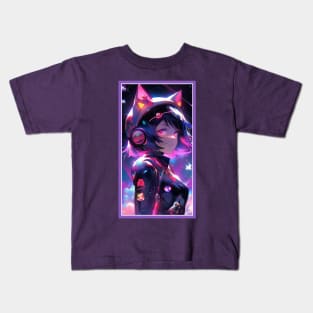 Anime Sci-Fi Cat Girl | Quality Anime Girl Artwork | Manga Girl Anime Art Kids T-Shirt